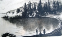 Kórusz, József: Bay with fishermen