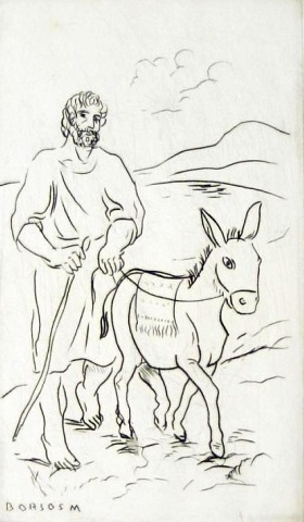 Borsos, Miklós: Man with a donkey