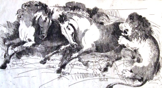 Pituk, József V.: The lion and the horses