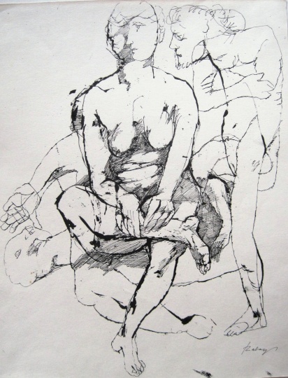 Szalay, Lajos - unique drawings: Nudes