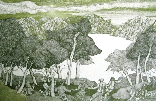 Tulipán, László: Landscape with figures