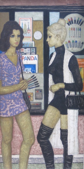 Czene, Béla: In front of the shop-window