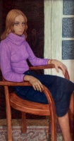 Czene, Béla: Girl in purple blouse