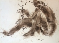 Somogyi, József: Woman with flowering branch
