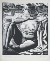 Molnár,  C. Pál: Sitting nude