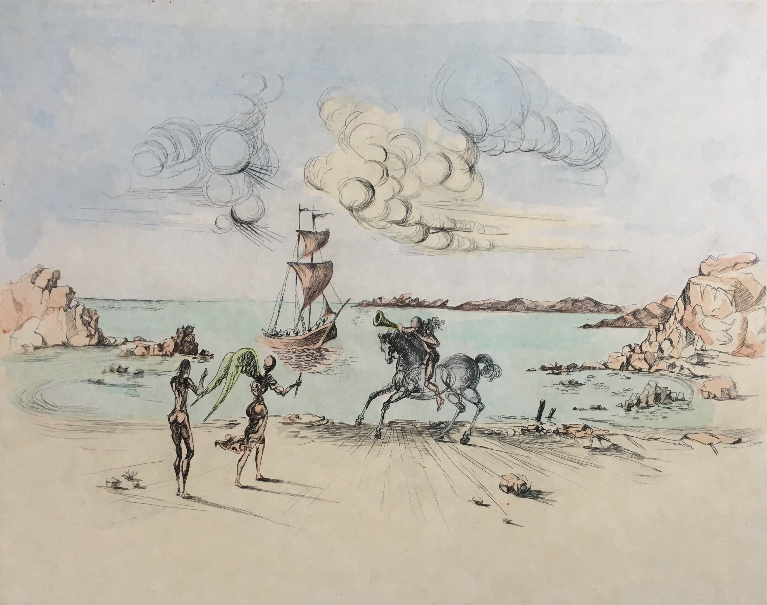 Salvador Dalí: Knight with trumpet