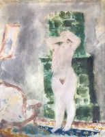 Szőnyi, István: Nude in front of the green stove