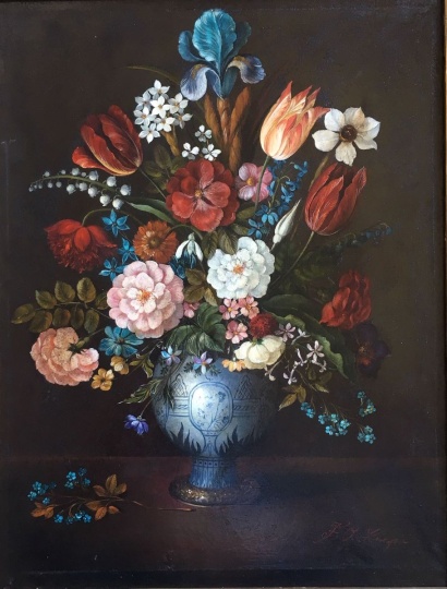 Oskar F. Knapp: Still-life with flowers