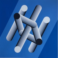 Victor Vasarely: Geometria (Kék formák)