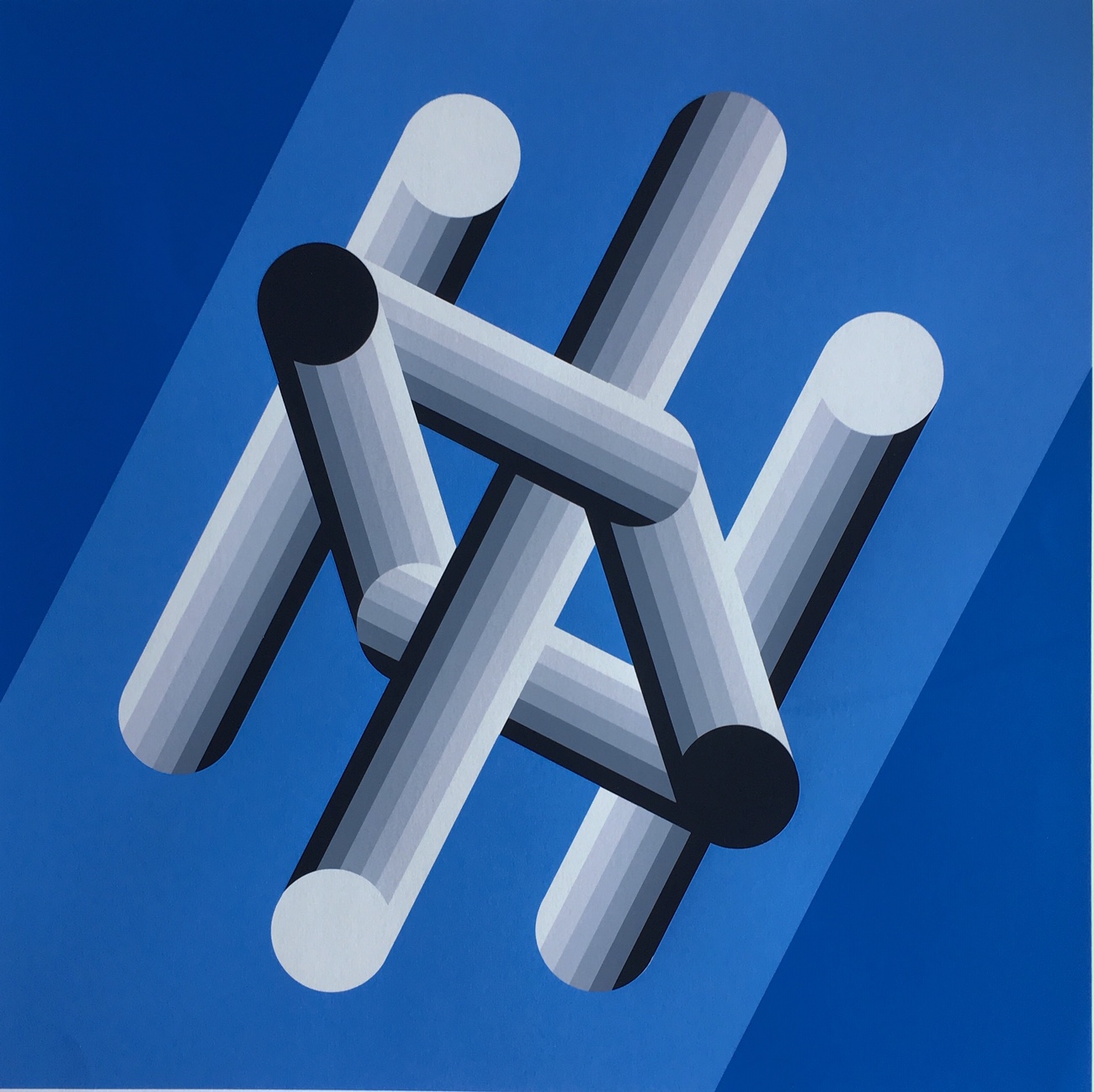 Vasarely, Victor: Geometry (blue forms)