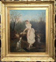 Markó, Károly Ifj.: Young girl with dog