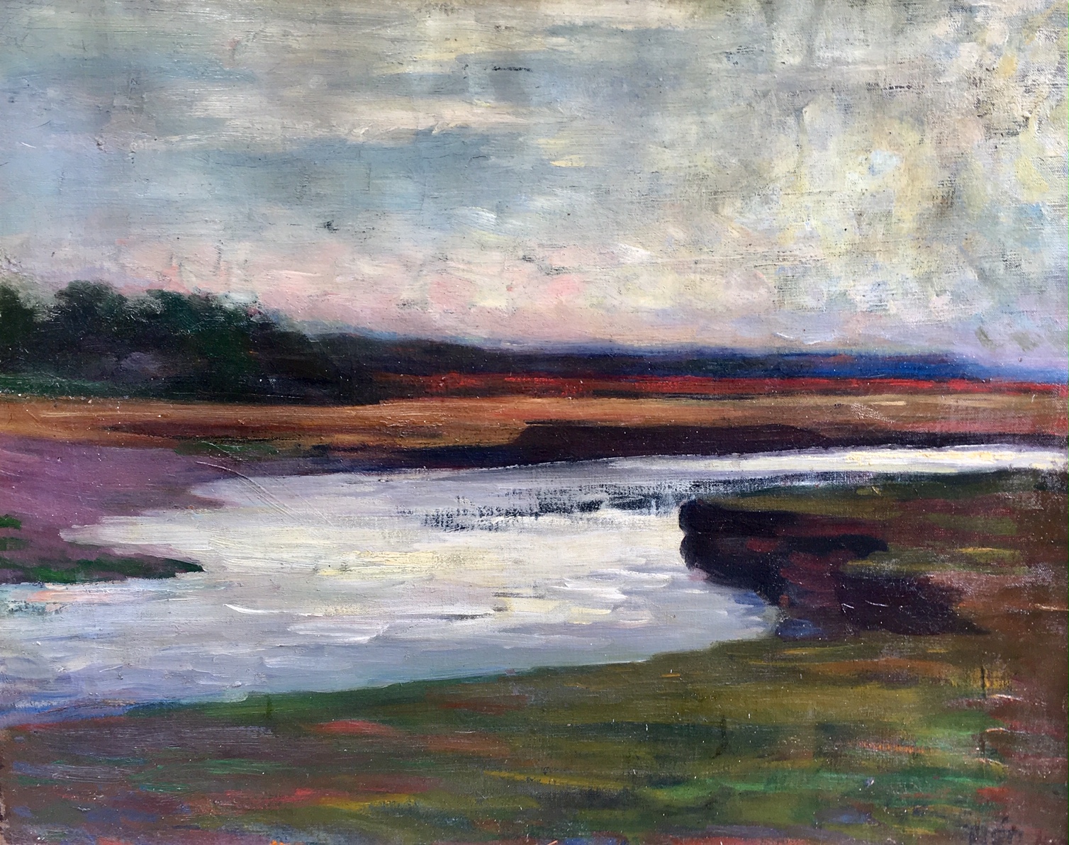 Réti, István: Landscape with riverside