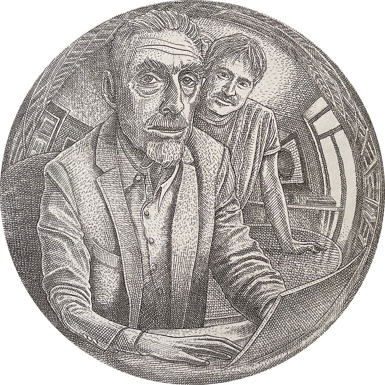 Orosz, István: Selfportrait with M.C. Escher