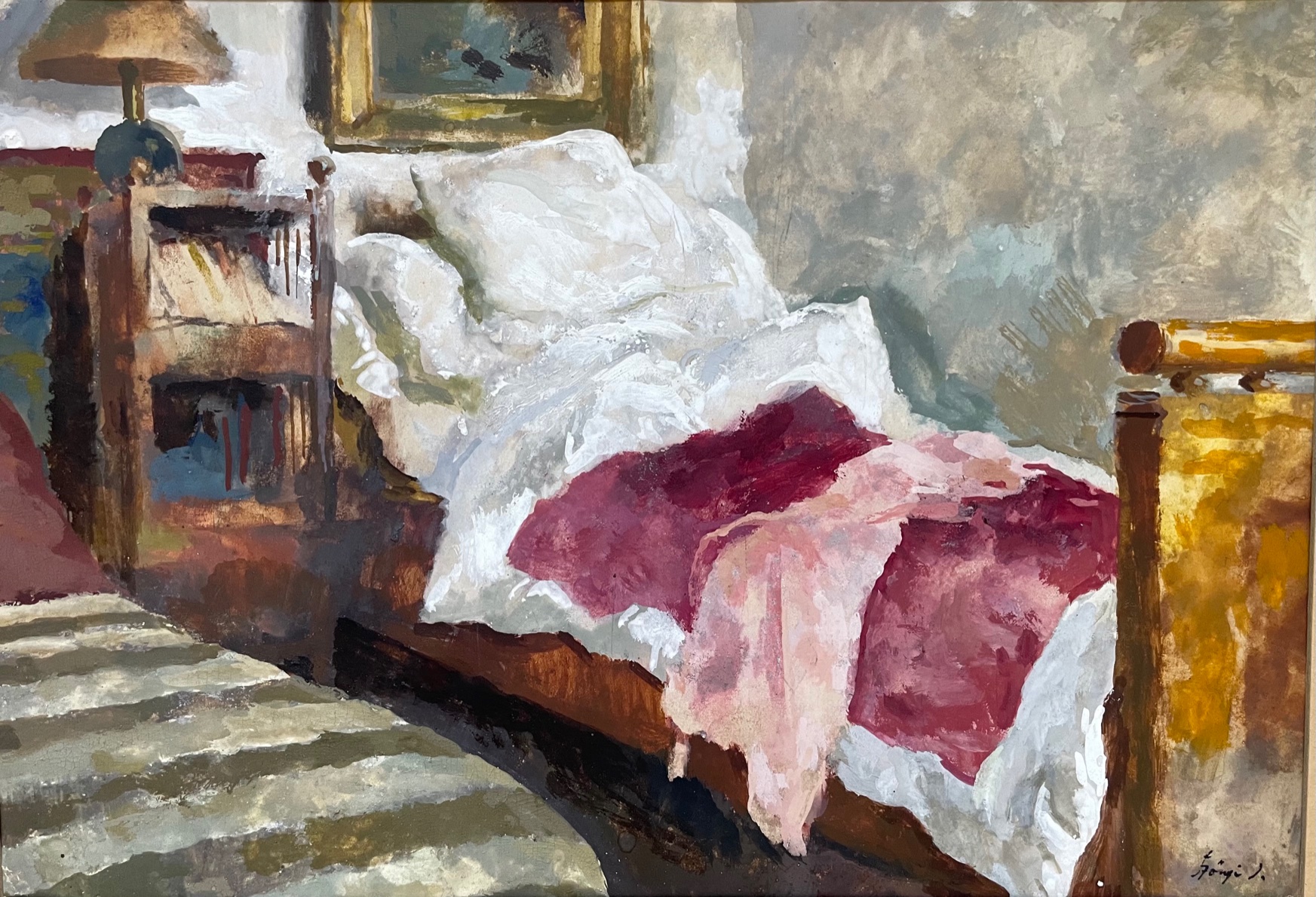 Szőnyi, István: Enterieur with bed