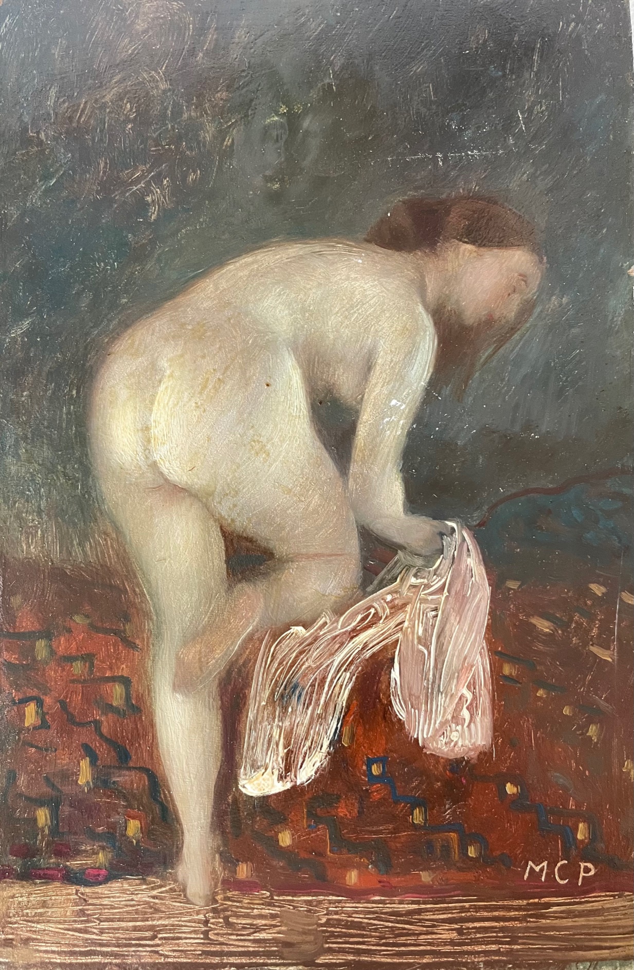 Molnár,  C. Pál: Nude with towel