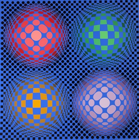 Vasarely, Victor: Vier geometrische Formen (Hetta)