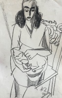 Tot, Amerigo: Eva Fischer with cat