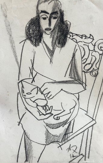 Tot, Amerigo: Eva Fischer with cat