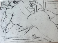 Tot, Amerigo: Nude in the atelier with cat