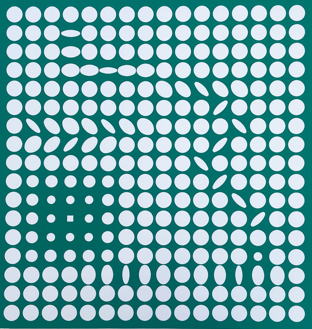 Vasarely, Victor: Kinetische Komposition Grün und Weiss