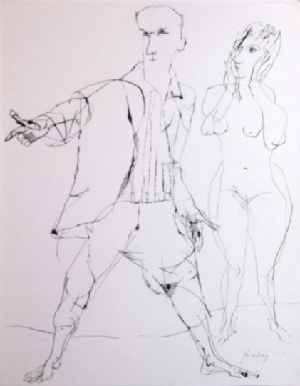 Szalay, Lajos - unique drawings: Couple