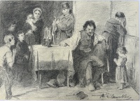 Munkácsy, Mihály: Study for the painting  -The condemned-