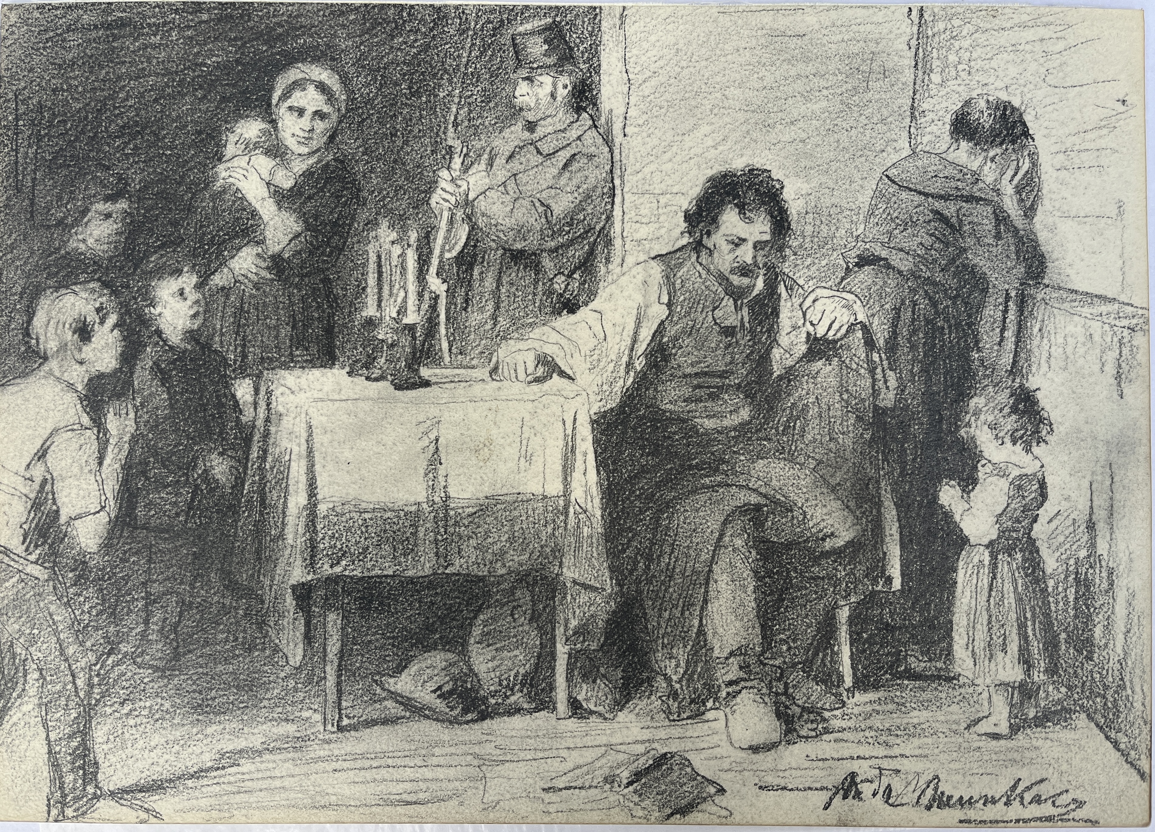 Munkácsy, Mihály: Study for the painting  -The condemned-