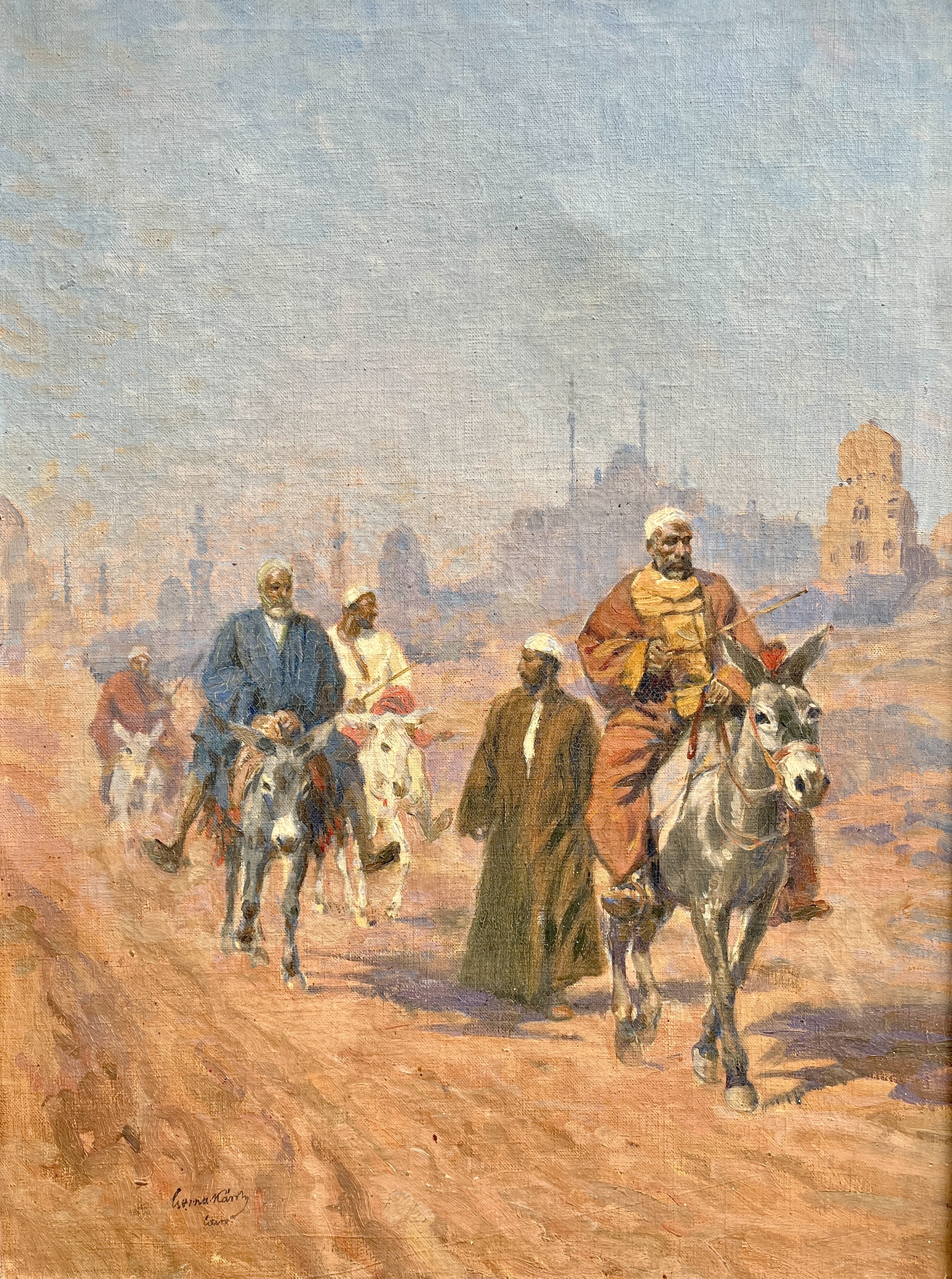 Cserna, Károly: A caravan on a road outside Cairo