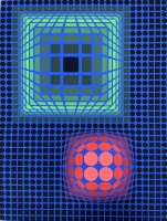 Vasarely, Victor: Sphere and Cube