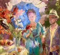 Pituk, József V.: The artist with his wife and muse