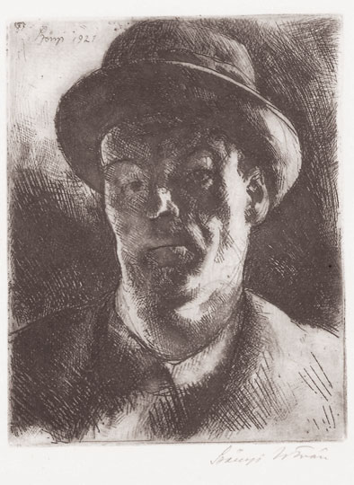 Szőnyi, István: Self-portrait with a hat