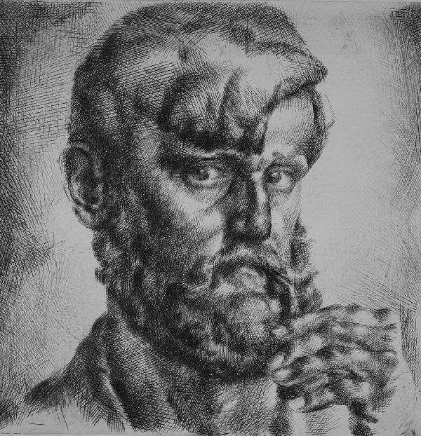 Aba Novák, Vilmos: Bearded self-portrait